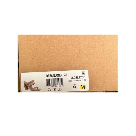 Vince Womens Tan Suede Strappy Open Toe Slip On Block Heel Sandals Sz 9 M New - Picture 9 of 14